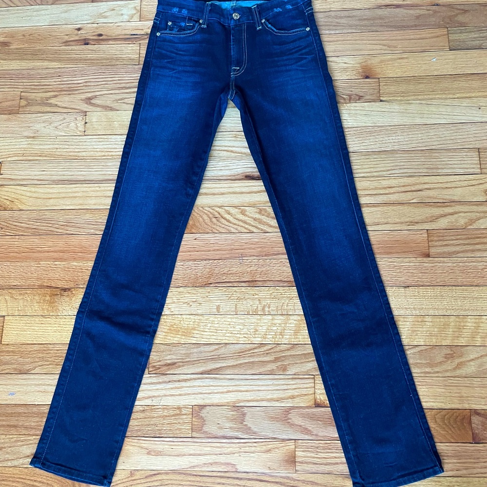 🎯7 x All Kimmie Seven Denim Leggings skinny Distressed jeans Faded Raw Slim 28